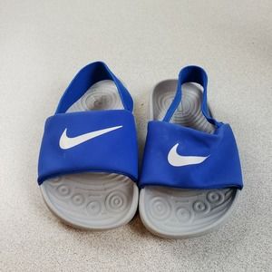 Nike Unisex Kids Kawa BV1094-400 Blue Gray Comfort Slip On Slide Sandal Size 7C